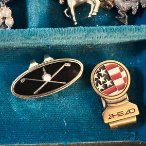 Vintage Golf Hat Clip Black Oval, ONLY the Golf clip. Z clip has sold.